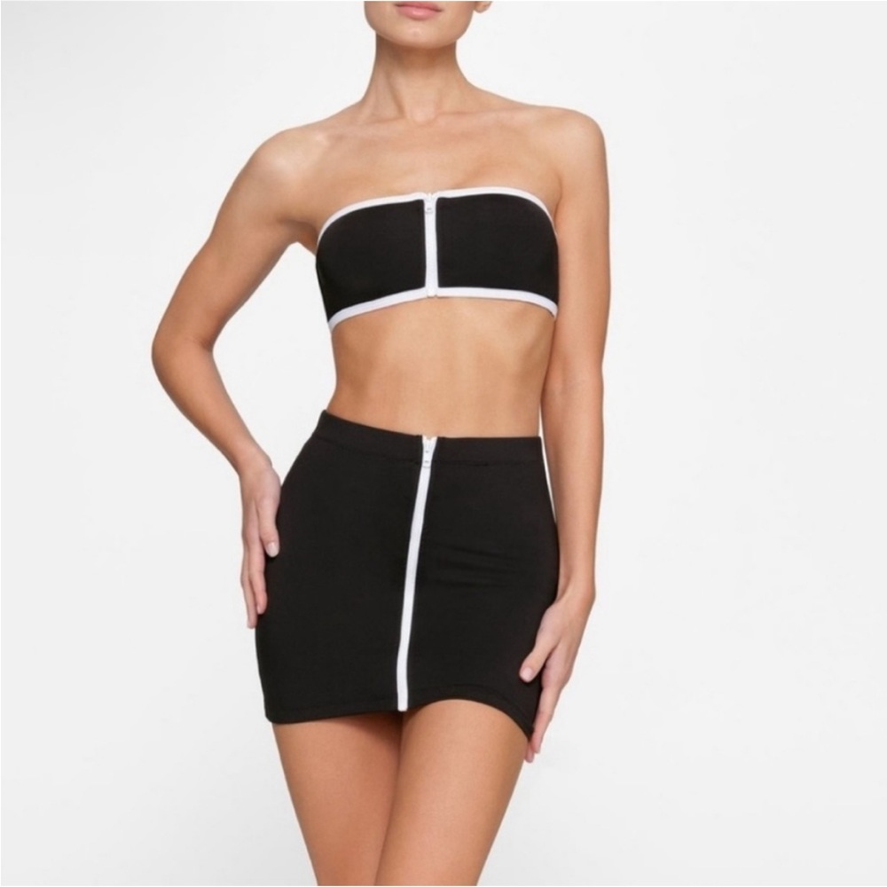 Skims Swim Sporty Zipper mini skirt - onyx